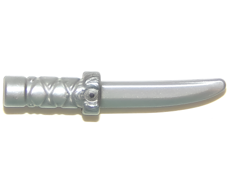 Боевой нож Lego 37341b Weapon Knife with Flat Hilt End and Curved Blade, Cross Hatched Grip